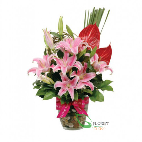 Flowers delivered in vase Hochiminh