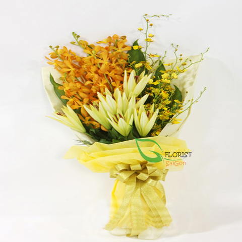 Orchid flower bouquets for congratulations